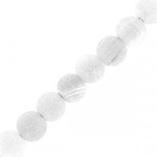 Natural stone beads 4mm Agate crackle White frosted